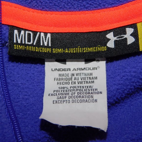 Under Armour Womens M Semi Fitted Pullover 1/4 zip Purple Fleece Jacket Sweater - Picture 3 of 8